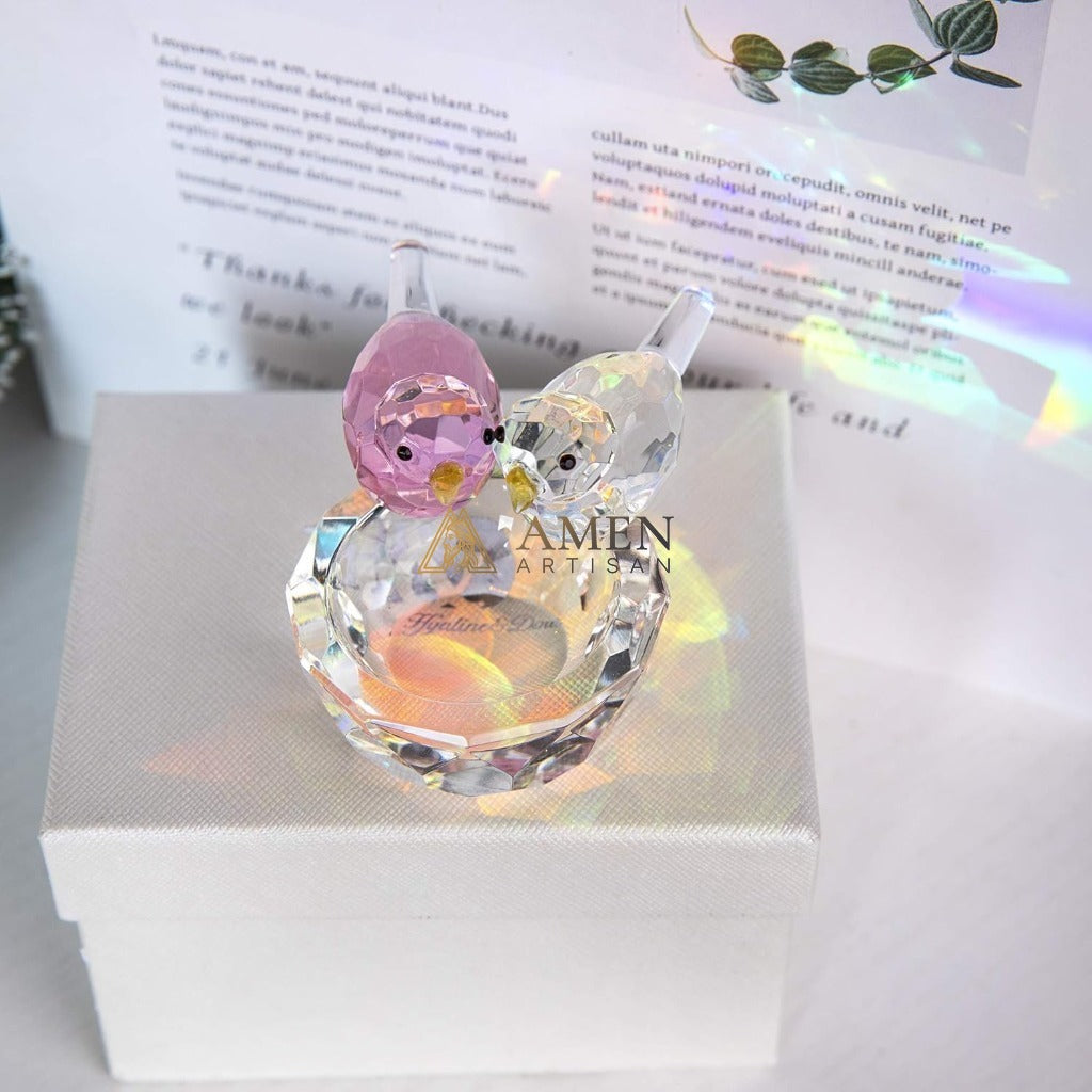 Crystal Bird Figurine Amen Artisan