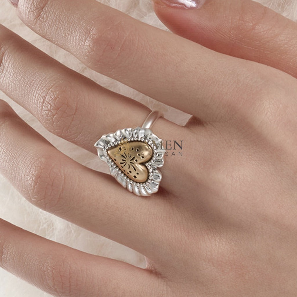Sacred Heart Cutout Ring Amen Artisan