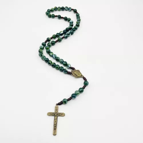 Amen Artisan Vintage Antique Blue Cross Woven Prayer Necklace