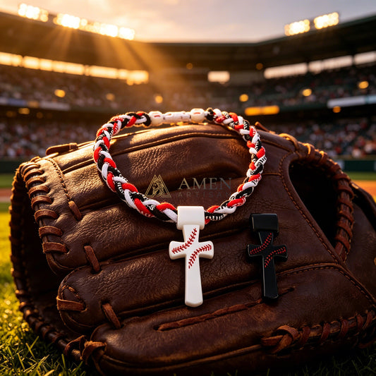Tri Color Braided Sports Cross Bracelet - Faith, Strength & Team Spirit |  Amen Artisan