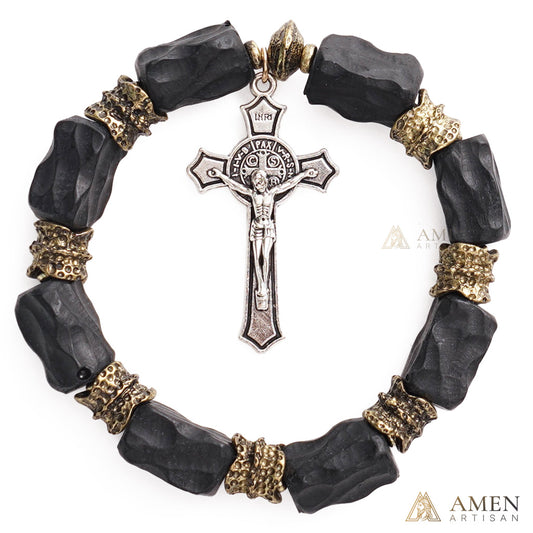 【Deal Today】Ebony Cross Bracelet – Faith, Strength & Protection |  Amen Artisan