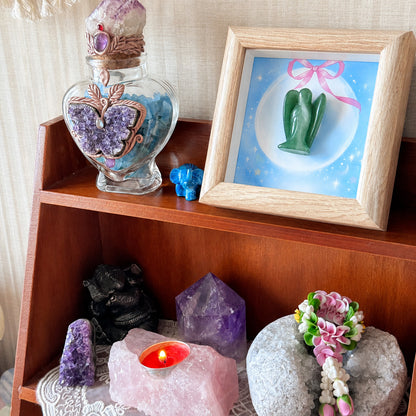 Hand-Carved Crystal Angel Frame – Peace, Guidance & Protection |  Amen Artisan