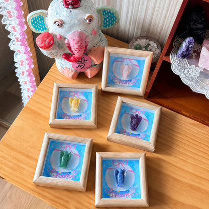 Hand-Carved Crystal Angel Frame – Peace, Guidance & Protection |  Amen Artisan