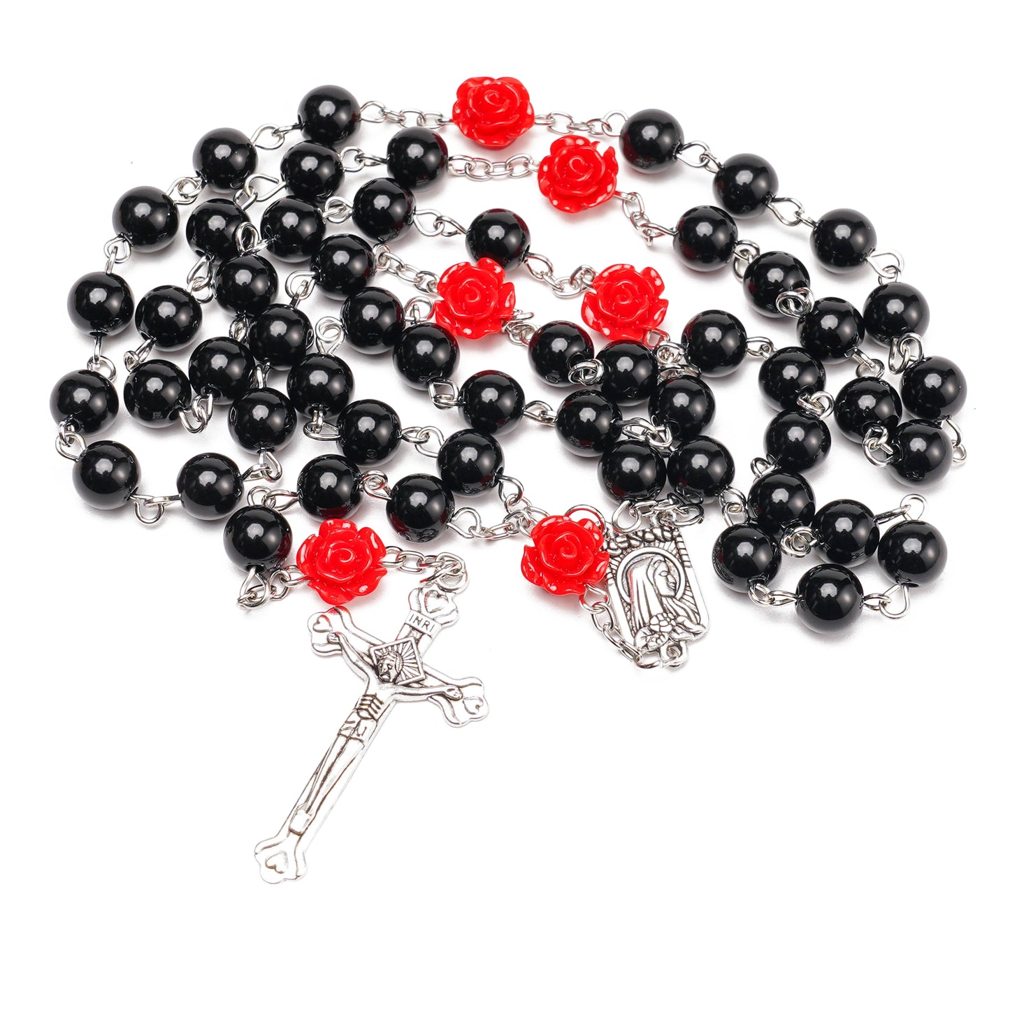 Red Rose Accent Rosary – Blessings & Devotion |  Amen Artisan