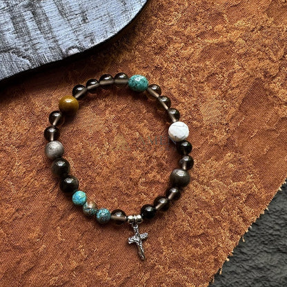 Ice Obsidian Cross Bracelet  Amen Artisan