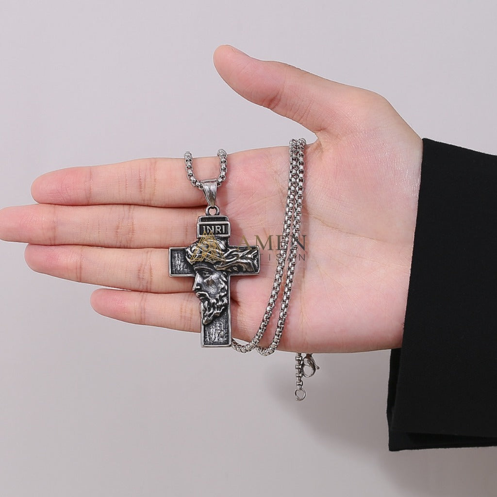 Jesus Cross Pendant Necklace Amen Artisan