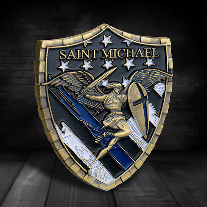 Saint Michael Shield Challenge Coin Amen Artisan