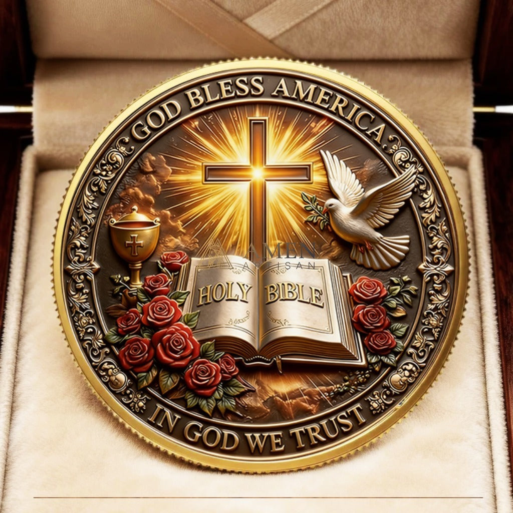 America 250th Anniversary Jesus Commemorative Coin Amen Artisan