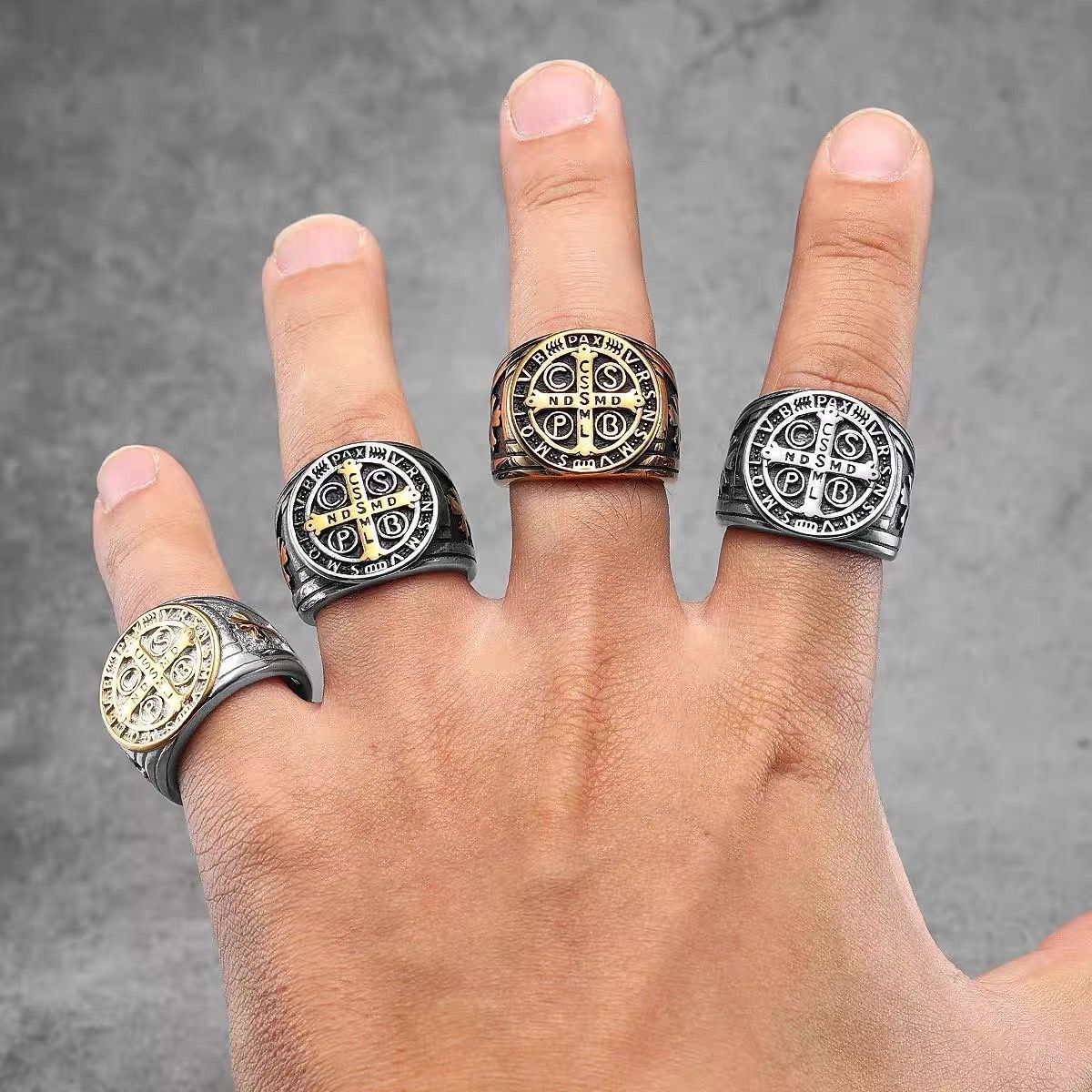Saint Benedict Cross & Inscriptions Ring