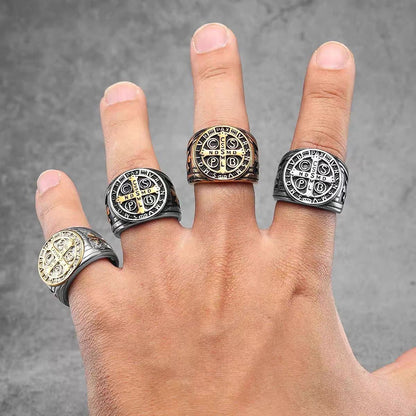 Saint Benedict Cross & Inscriptions Ring