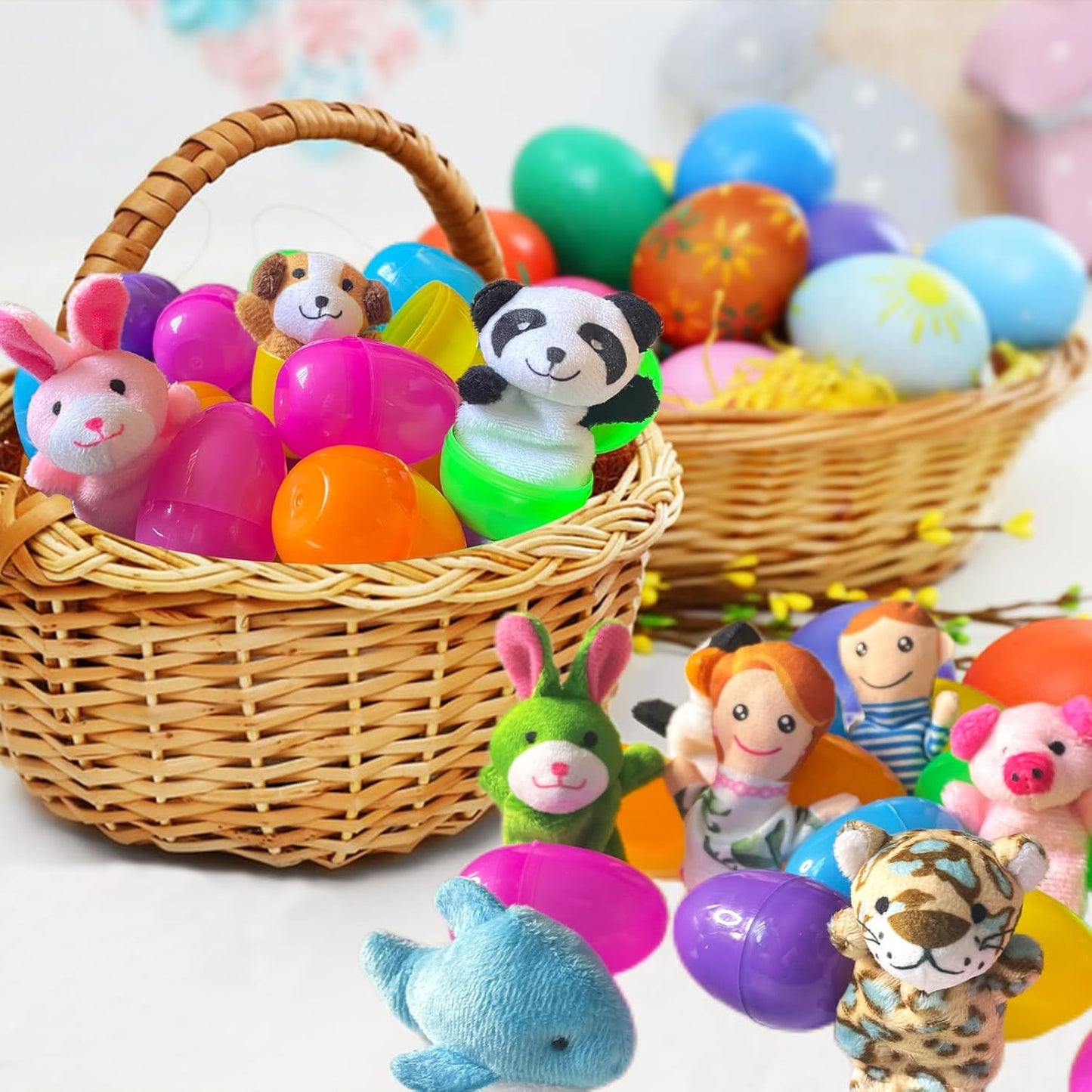Prefilled Easter Eggs with Animal & Family Finger Puppet Easter Egg Gift Set Amen Artisan
