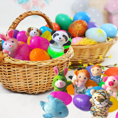 Prefilled Easter Eggs with Animal & Family Finger Puppet Easter Egg Gift Set Amen Artisan