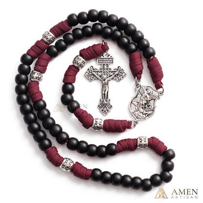 St. Michael Paracord Rosary with Jesus Crucifix - Protection & Strength