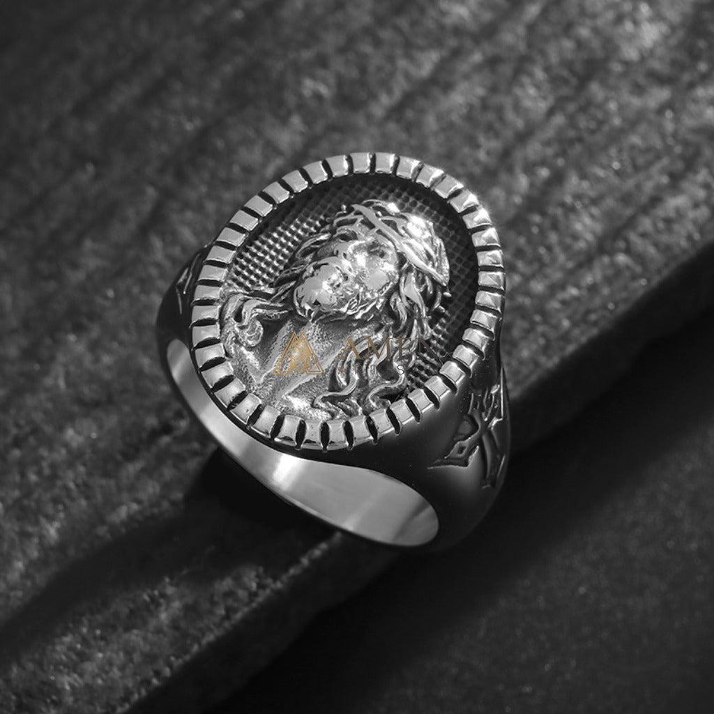 Jesus Crown of Thorns Signet Ring Amen Artisan