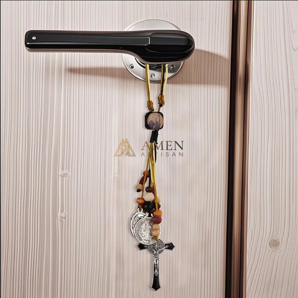 Saint Benedict Medal and Crucifix Ornament Amen Artisan