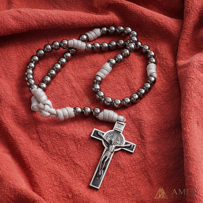 Deal Today·St. Benedict Crucifix Rosary Necklace – Spiritual Protection Amen Artisan