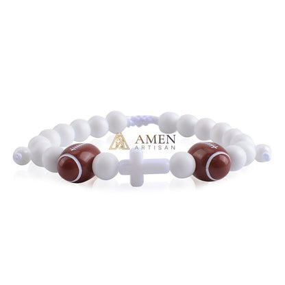 Cross Football Braided Bracelet Amen Artisan