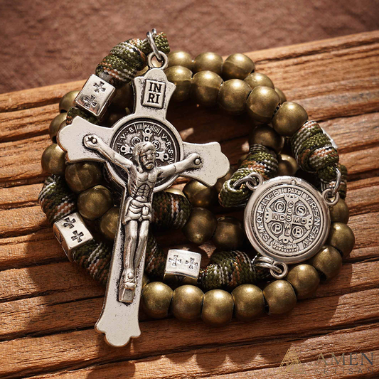 Heavy Brass Saint Benedict Rosary – Built for Strength & Weight (~5oz)