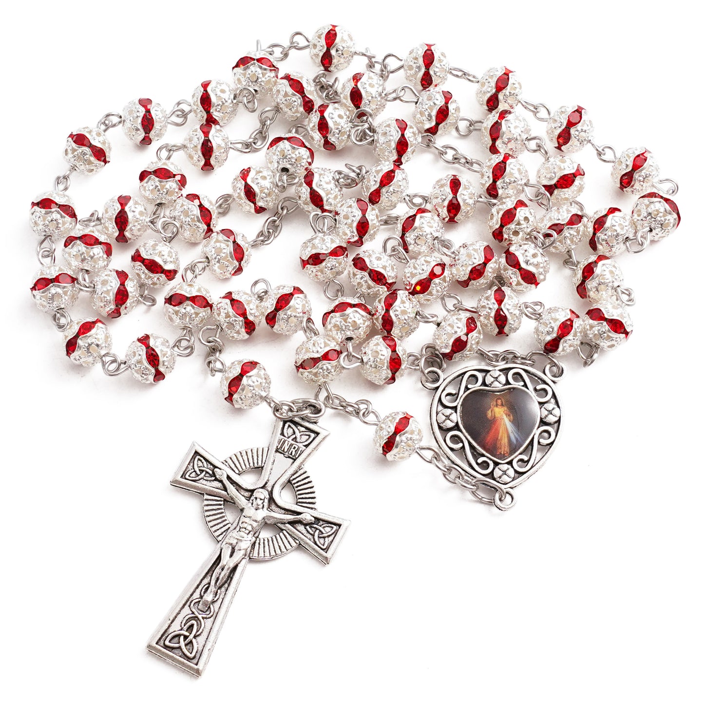 【DEAl TODAY】Crystal Rosary That Captures Light – Celtic Prayer Beads | Amen Artisan