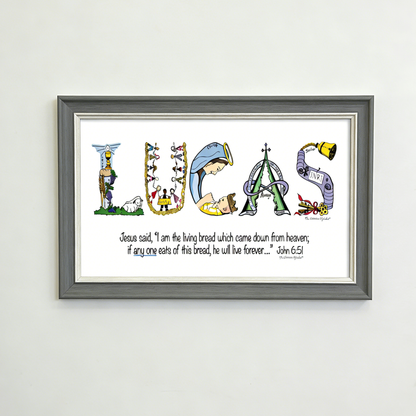 Personalized Christian Name Art Frame - A Name. A Promise. A Gift That Lasts Forever.