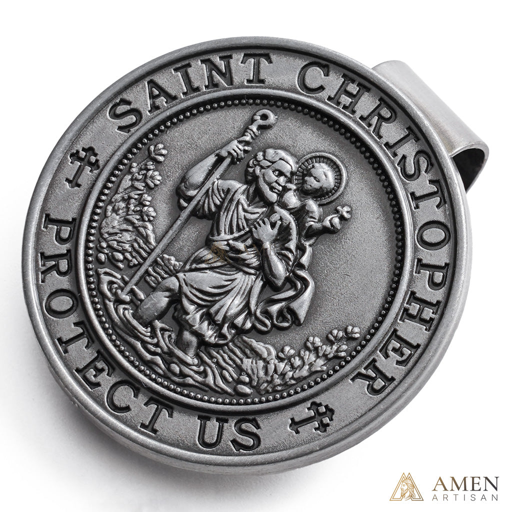 【Deal Today】Saint Christopher Protector Car Visor Clip—— A Prayer in Metal, A Shield for Every Journey | Amen Artisan