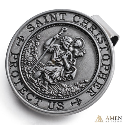【Deal Today】Saint Christopher Protector Car Visor Clip—— A Prayer in Metal, A Shield for Every Journey | Amen Artisan