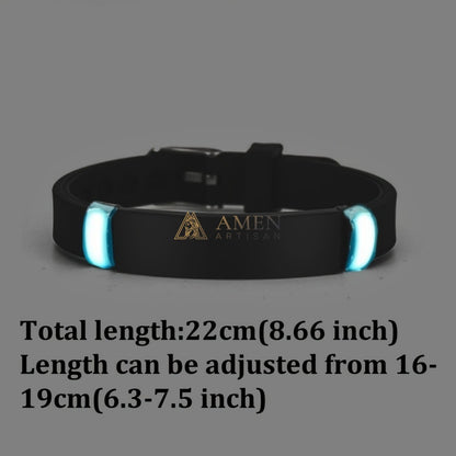 Matthew 19:26 Scripture Cross Glow Bracelet Amen Artisan