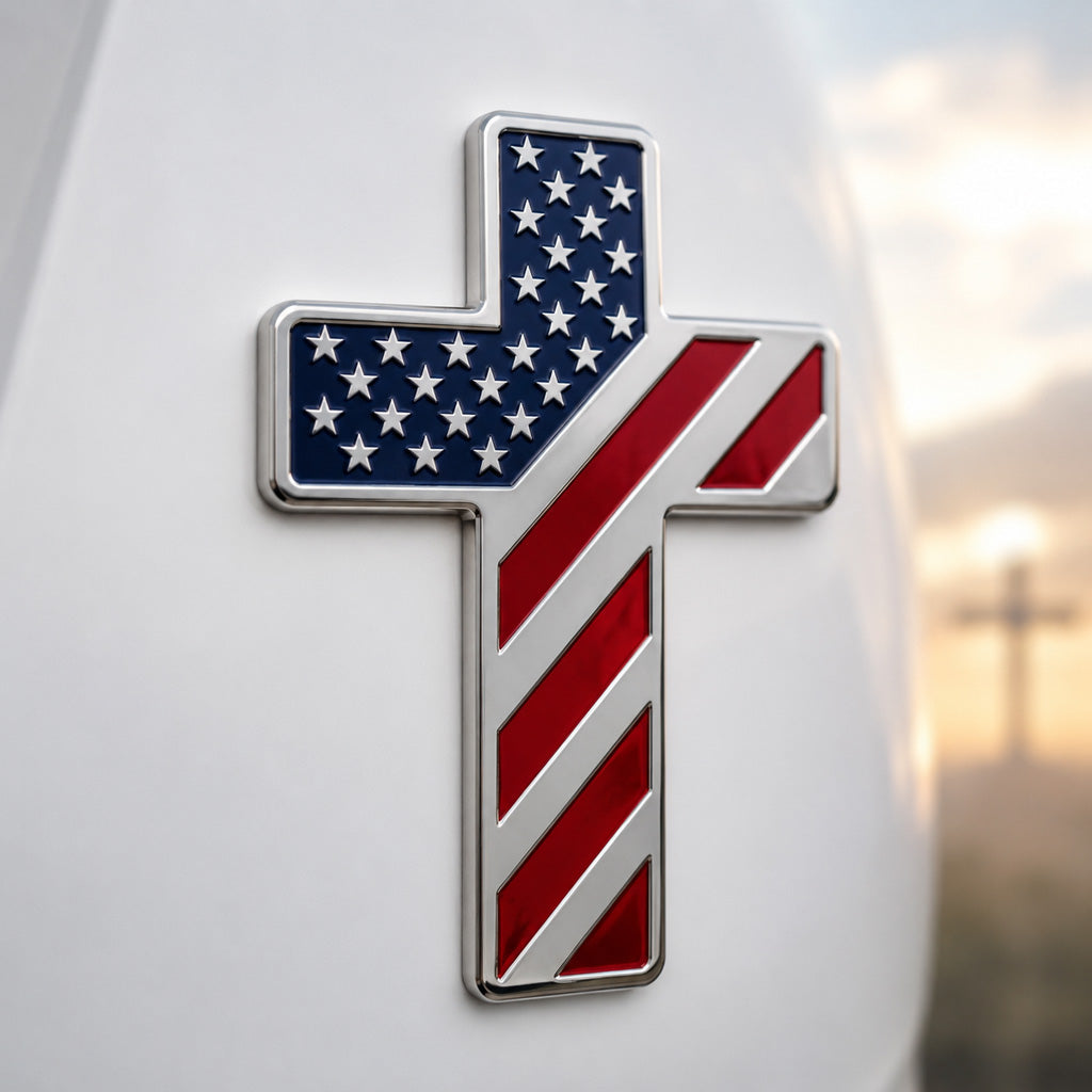 JESUS EDITION Metal Car Emblem Set - Christian Faith, Liberty & Personal Belief | Amen Artisan