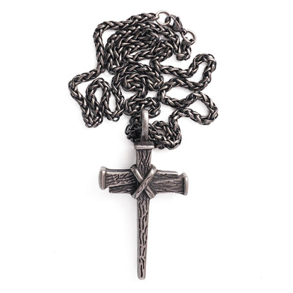 Heavy Dragon Bone Chain Cross Necklace - Resilience, Faith & Sacred Protection |  Amen Artisan