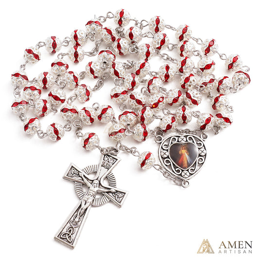 Alloy&Zirconia Bead Crucifix Rosary