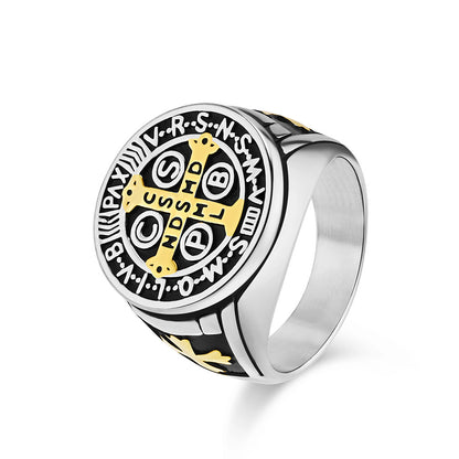Saint Benedict Cross & Inscriptions Ring