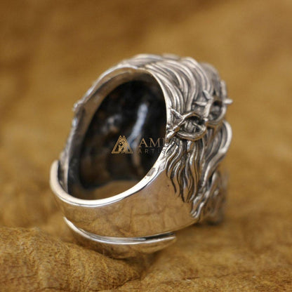925 Sterling Silver Crown of Thorns Ring Amen Artisan
