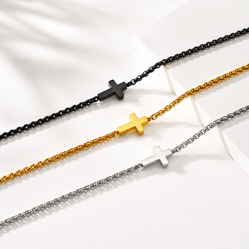 A Simple Daily Reminder of Faith — Titanium Steel Cross Necklace