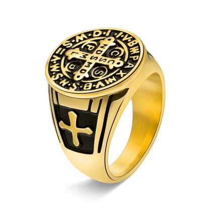 Saint Benedict Cross & Inscriptions Ring