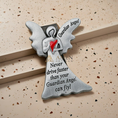 Guardian Angel with Heart Car Visor Clip Amen Artisan