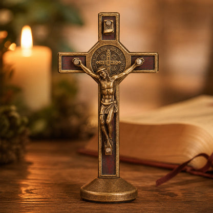 St. Benedict Standing Crucifix — A Prayerful Reminder of Peace and Protection