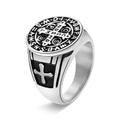 Saint Benedict Cross & Inscriptions Ring