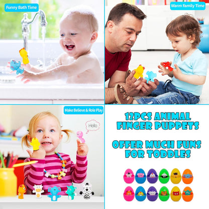 Prefilled Easter Eggs with Animal Finger Puppets Easter Egg Gift Set Amen Artisan