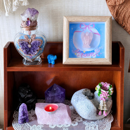 Hand-Carved Crystal Angel Frame – Peace, Guidance & Protection |  Amen Artisan