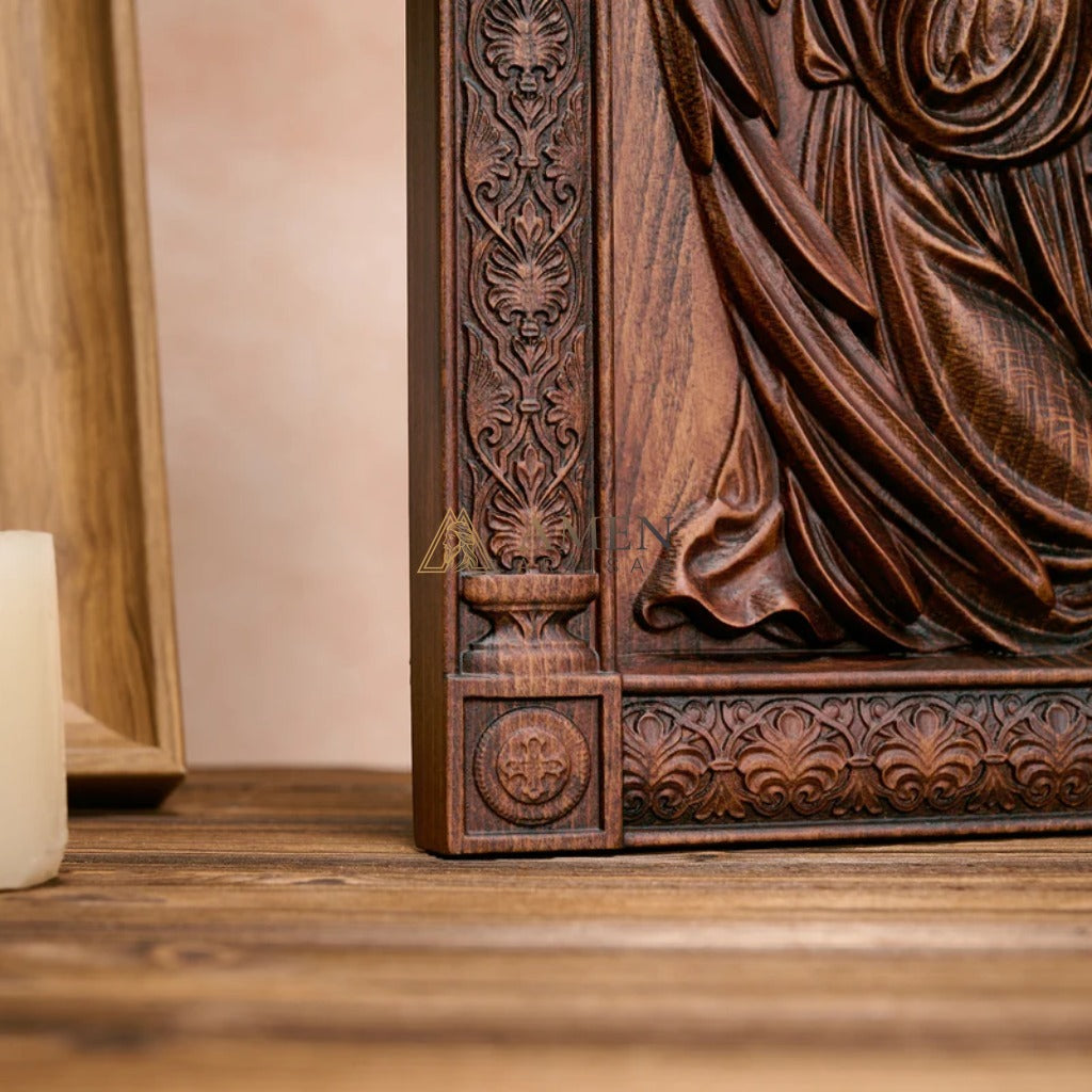 Angel of Prayer Wood Carving Amen Artisan