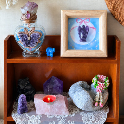 Hand-Carved Crystal Angel Frame – Peace, Guidance & Protection |  Amen Artisan