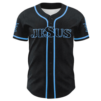 Jesus The Way Truth Life Baseball Jersey with Black Gold Faith Print — Faith