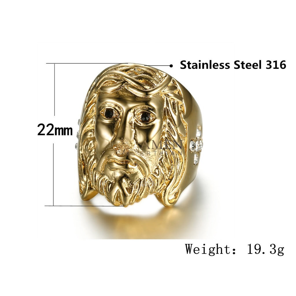 Zircon Jesus Crown of Thorns Ring Amen Artisan