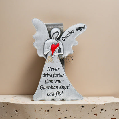 Guardian Angel with Heart Car Visor Clip Amen Artisan