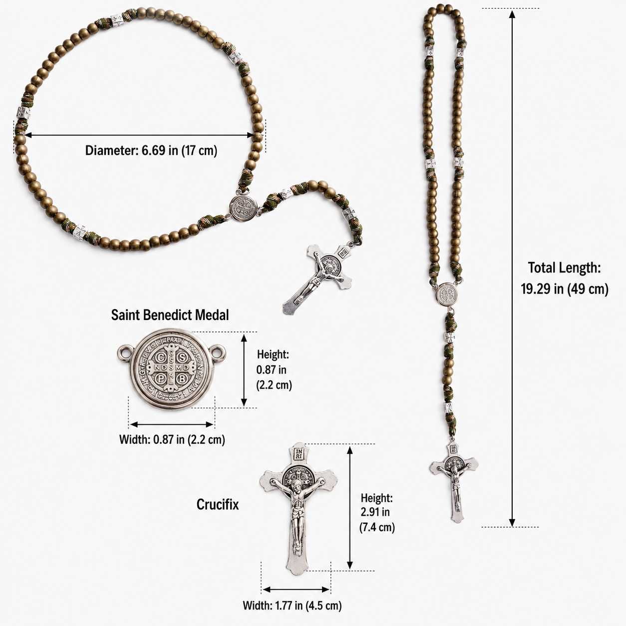 Heavy Brass Saint Benedict Rosary – Built for Strength & Weight (~5oz)