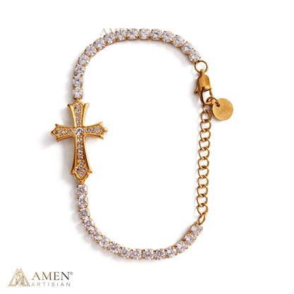 Faith Reminder Cross Bracelet with Adjustable Chain