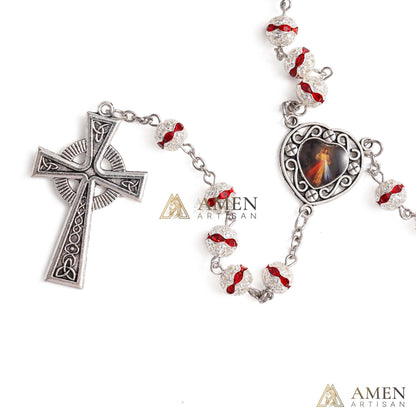 【DEAl TODAY】Crystal Rosary That Captures Light – Celtic Prayer Beads | Amen Artisan