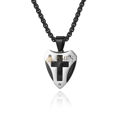 Cross Shield Pendant Necklace Amen Artisan