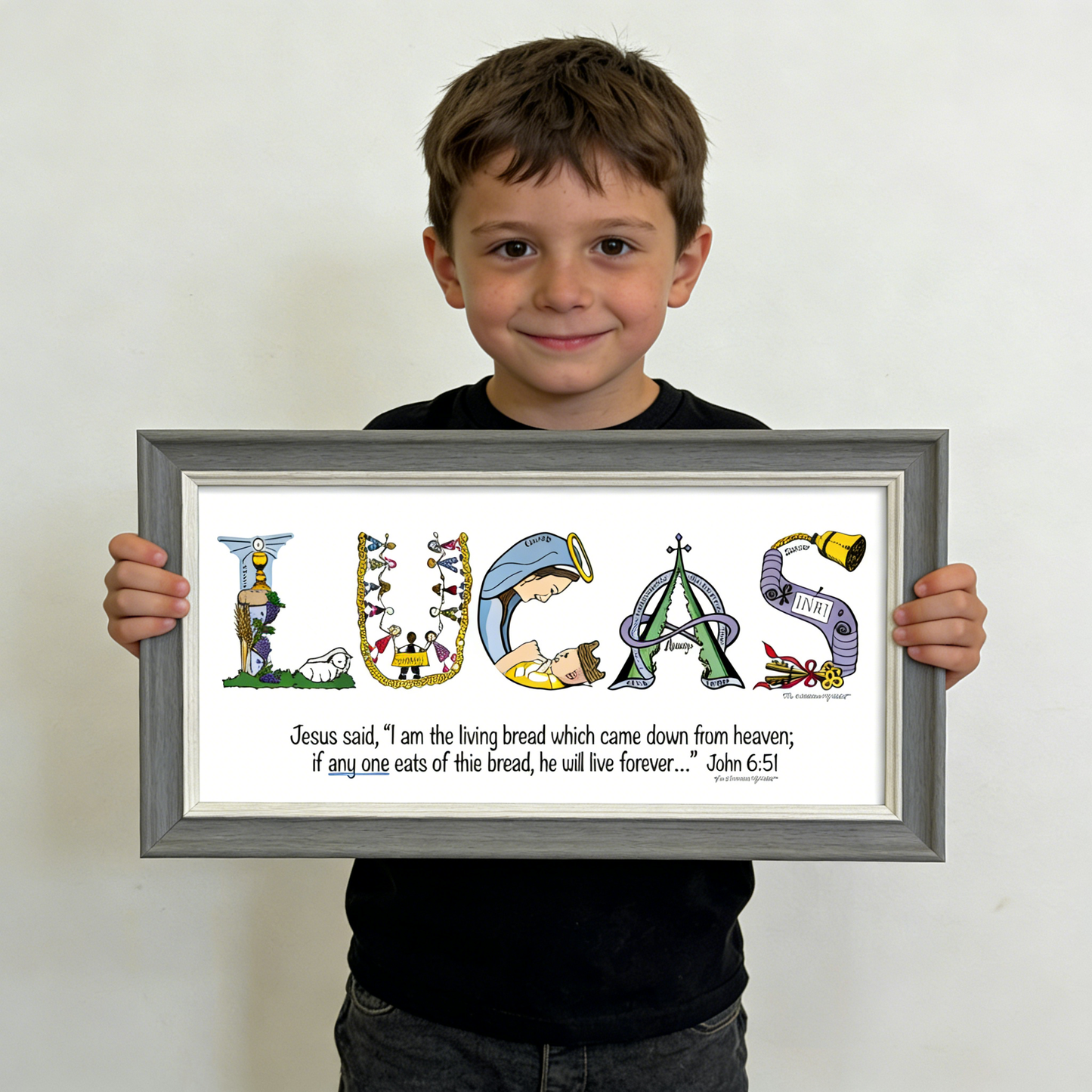 Personalized Christian Name Art Frame - A Name. A Promise. A Gift That Lasts Forever.