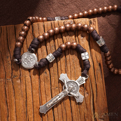 Heavy Brass Saint Benedict Rosary – Built for Strength & Weight (~5oz)
